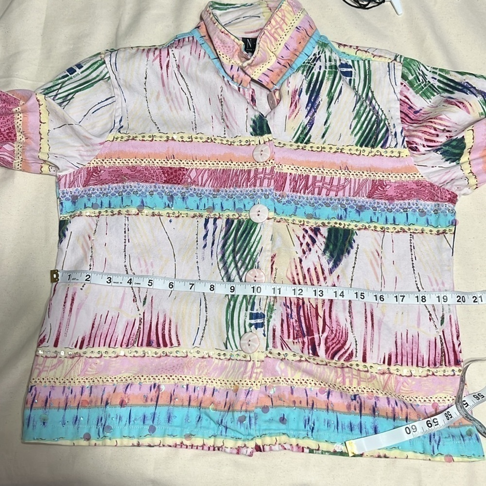 N.D.S. Long Sleeve Multi Color Sequins Top/Blazer (104T) - Picture 8 of 10
